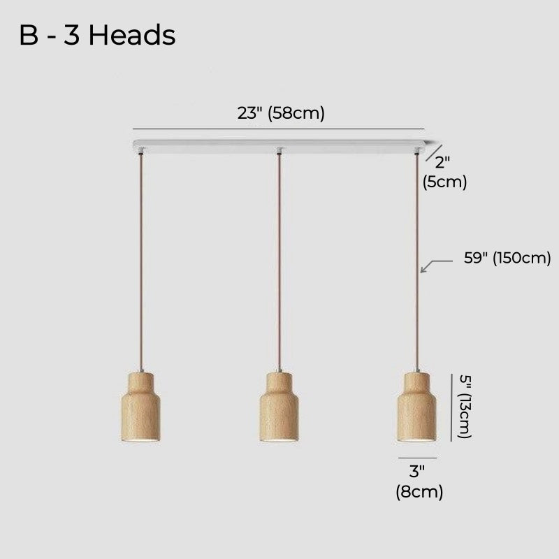 Japanese Minimalist Wood Pendant Light