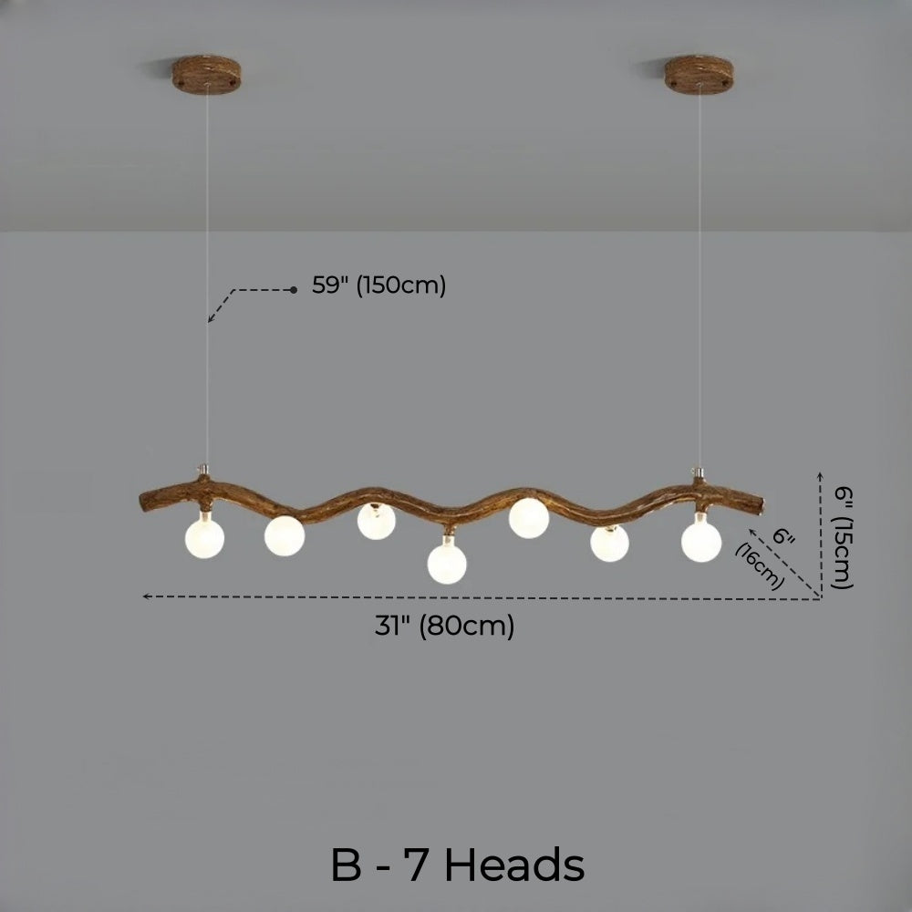Sylvia Rustic Tree Branch Chandelier, Dimmable