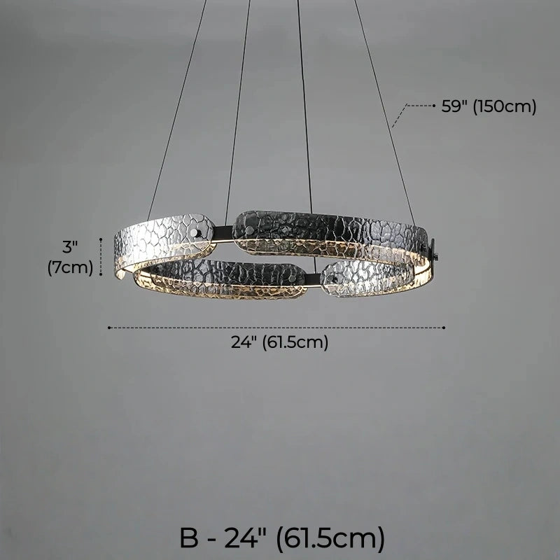 Aureon Ring LED Glass Pendant Light, Dimmable