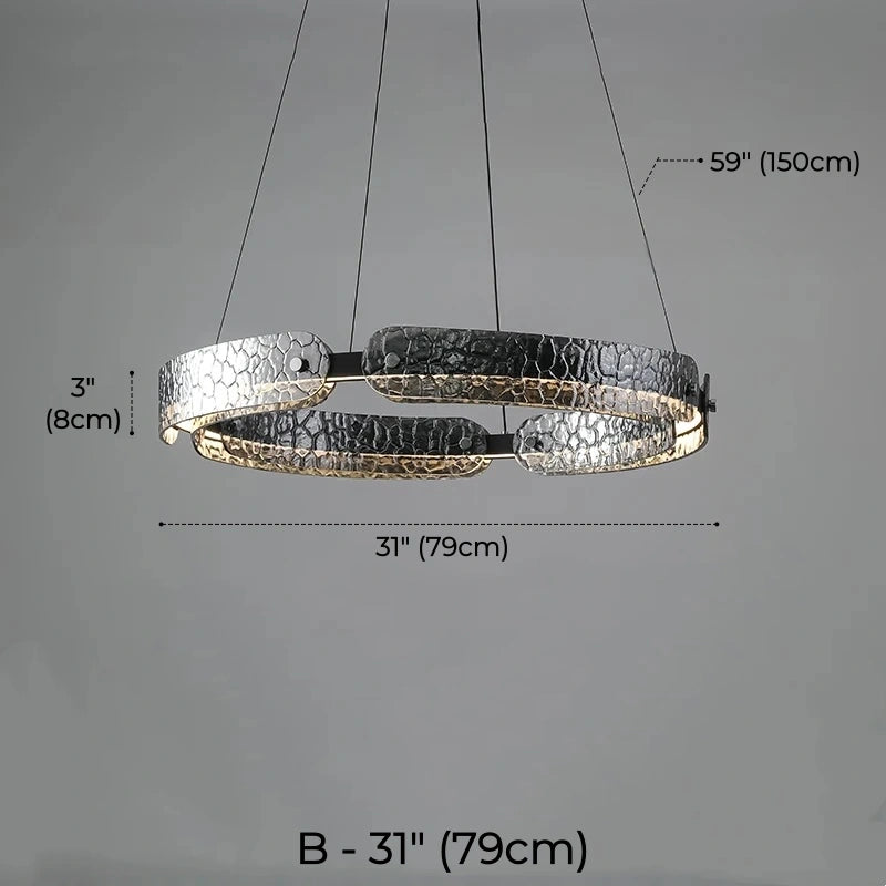 Aureon Ring LED Glass Pendant Light, Dimmable