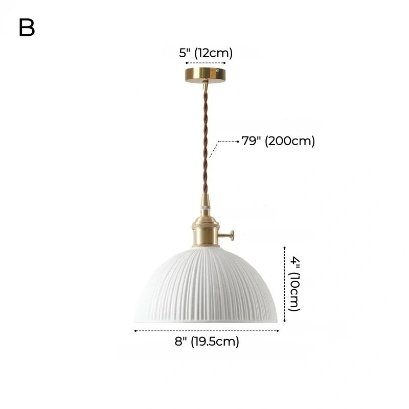 Celestine Floral Scalloped Ceramic Pendant Light