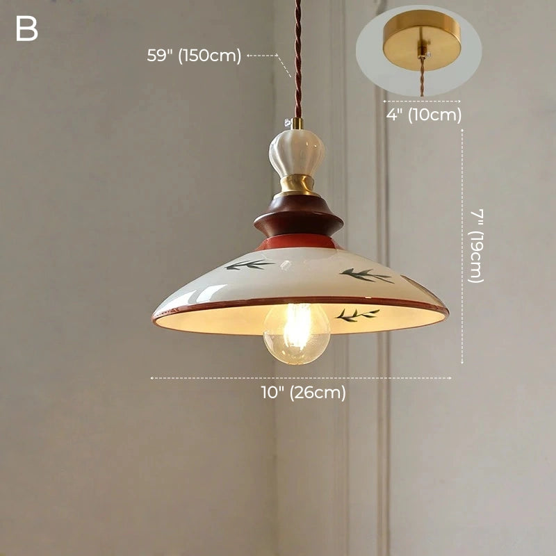 Maribel Botanical Ceramic Dish Pendant Light