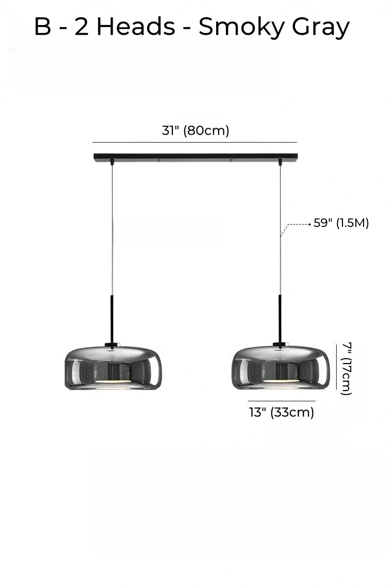 Nordic Designer Amber Glass LED Pendant light for Kitchen