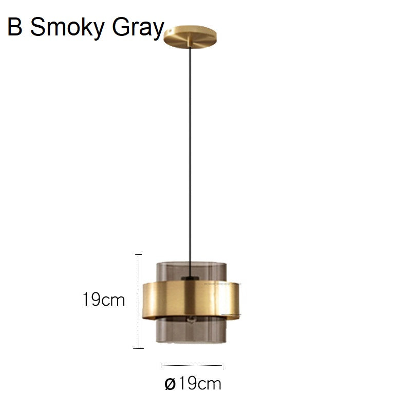 Nordic Smoky Grey Glass Pendant Lights