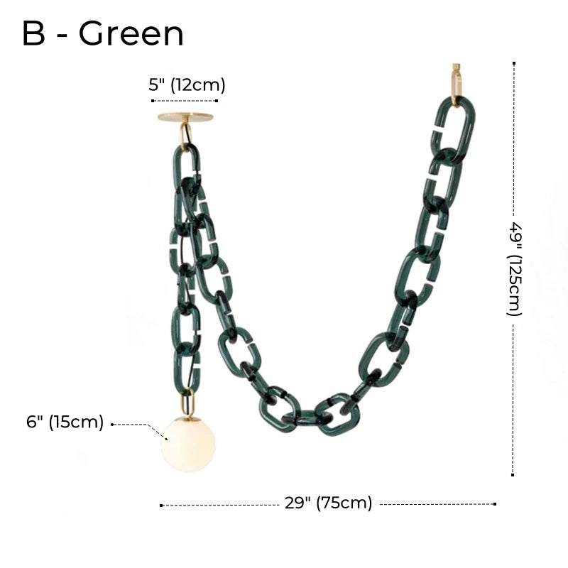 Hanging Chain Pendant Light with Globe