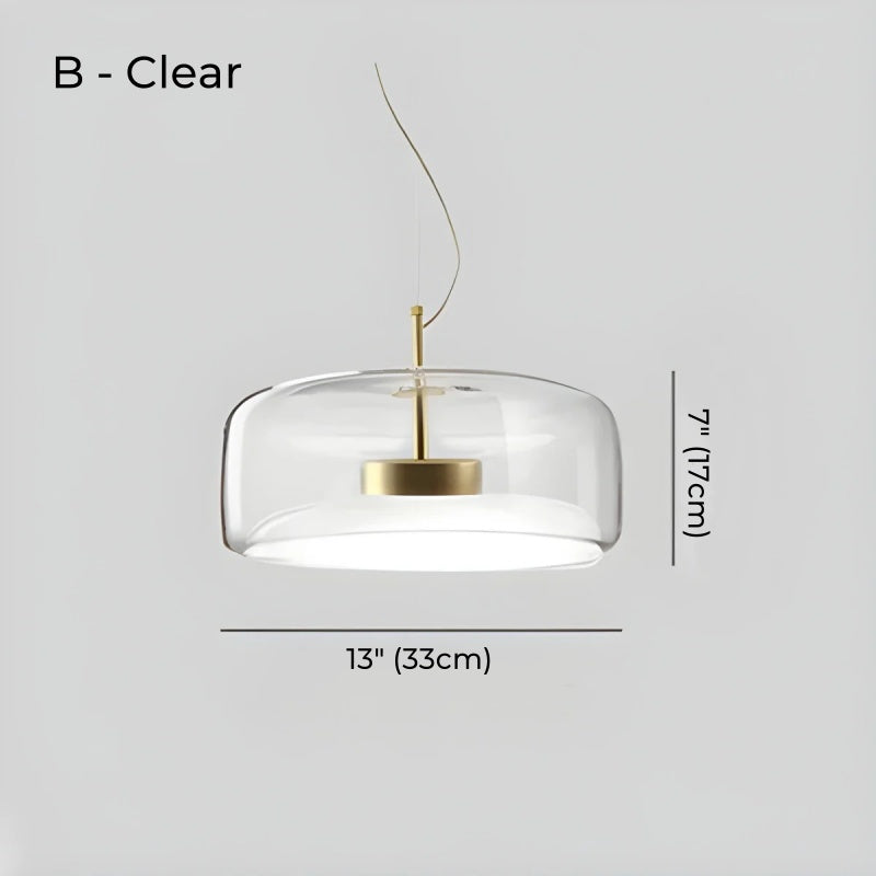 Nordic Designer Amber Glass LED Pendant light for Kitchen, Dimmable