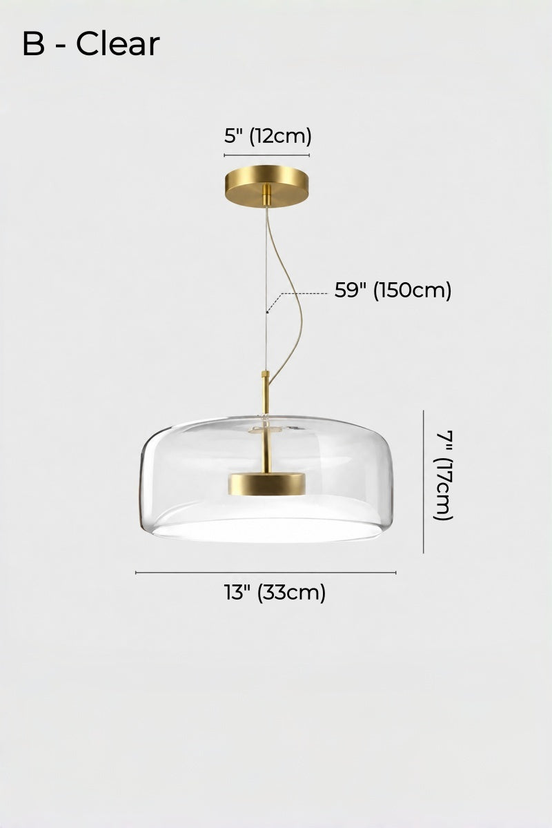 Nordic Designer Amber Glass LED Pendant light for Dinning, Dimmable