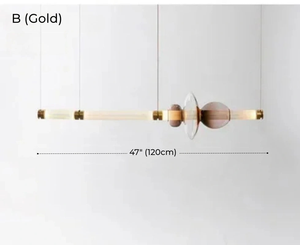 Italian Flute Linear Tube Glass Chandelier