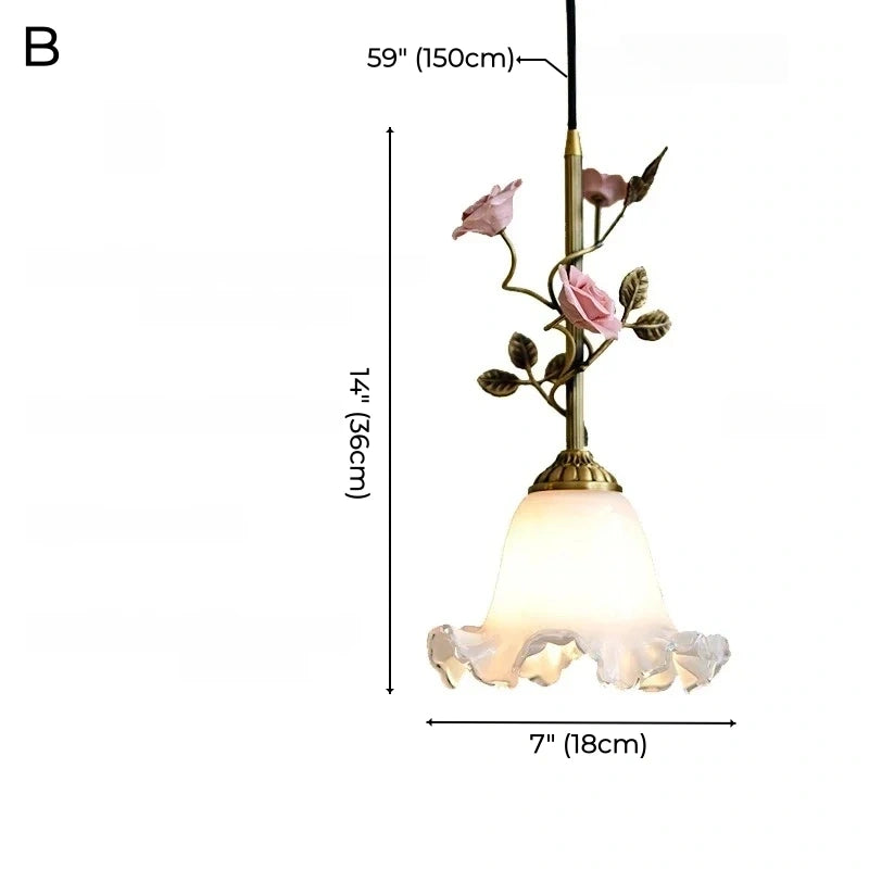 Botanical Floral Glass Pendant Light Collection