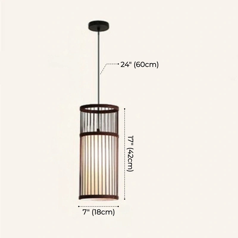 Moderne Pendelleuchte aus Bambus-Rattan, handgefertigt