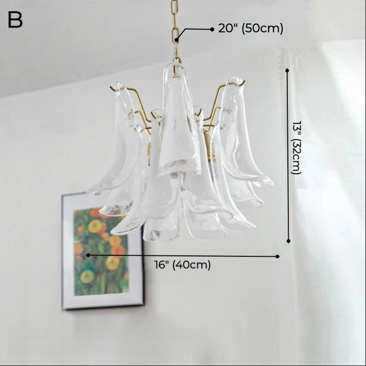 Alessia White Jade Glass Branch Chandelier