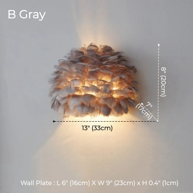 Scandinavian Feather wall light