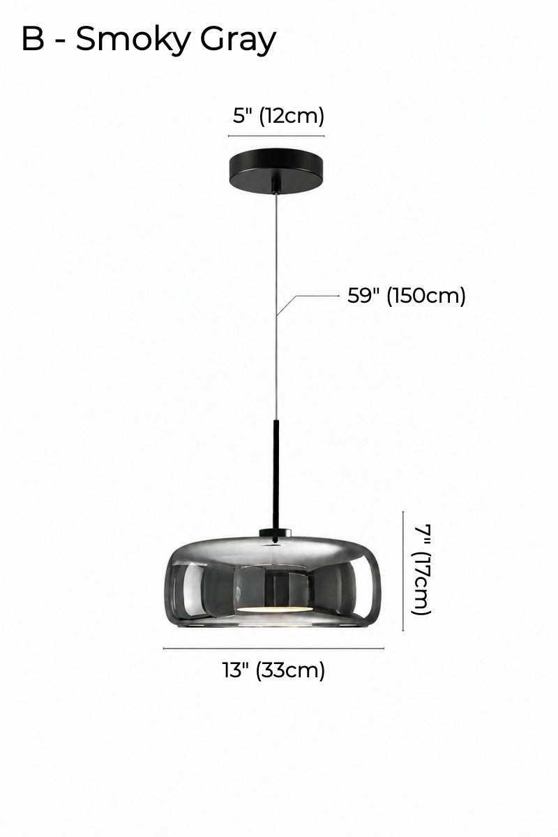 Nordic Designer Amber Glass LED Pendant light for Dinning, Dimmable