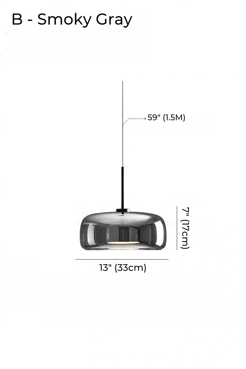 Nordic Designer Amber Glass LED Pendant light for Kitchen