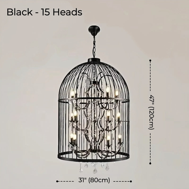 Cage Crystal Candle Chandelier