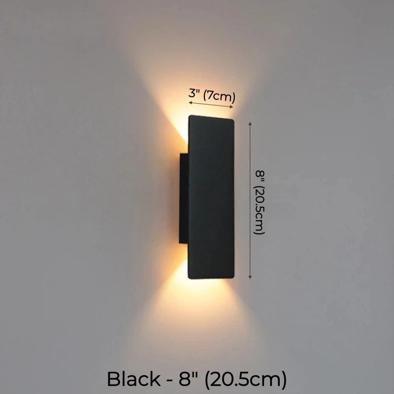 Minimalist Rectangular Up & Down Waterproof LED Wall Light