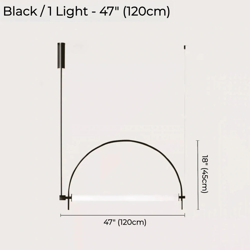 Designer Arched Linear LED Pendant Light, Dimmable