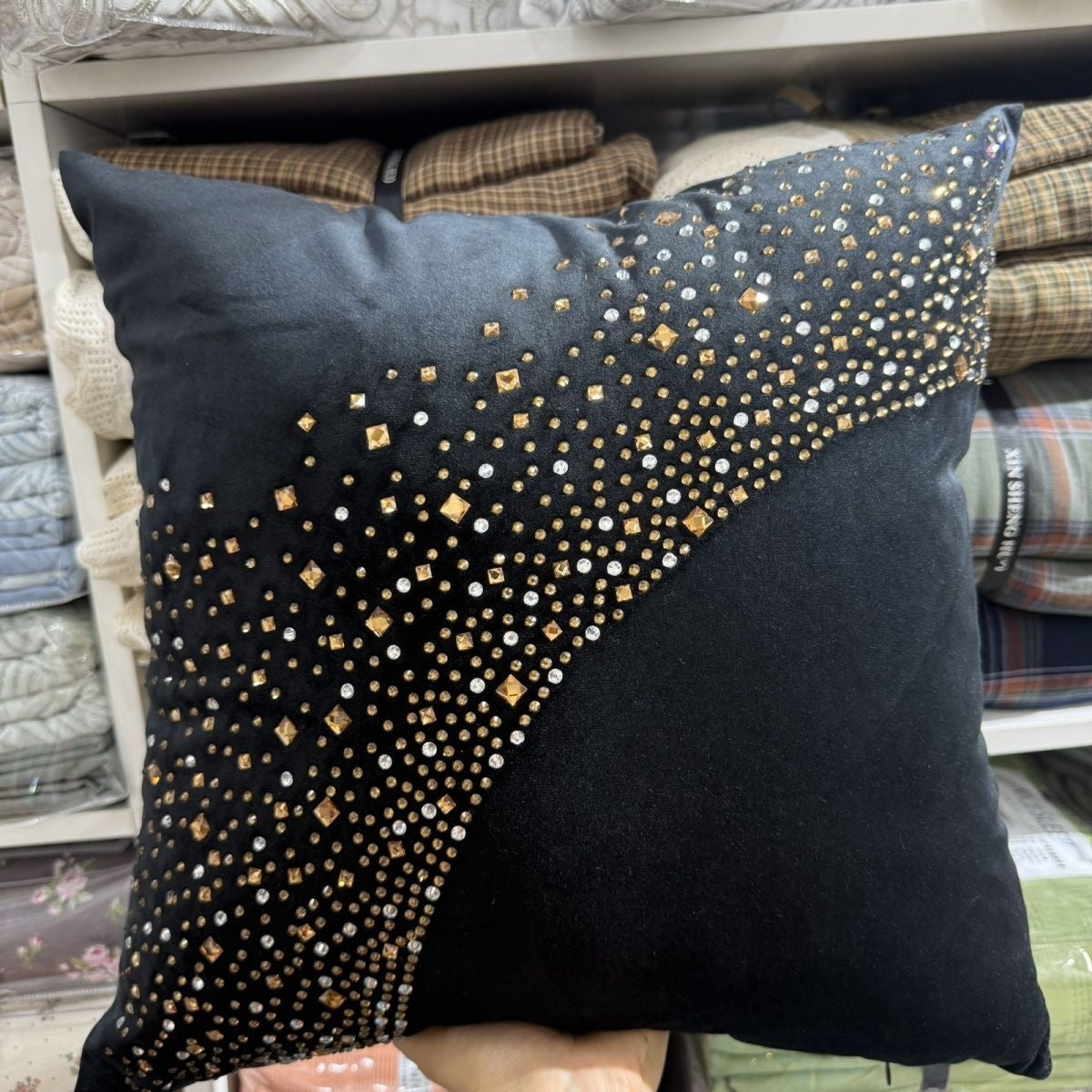 Luxury Crystal Velvet Pillow Case