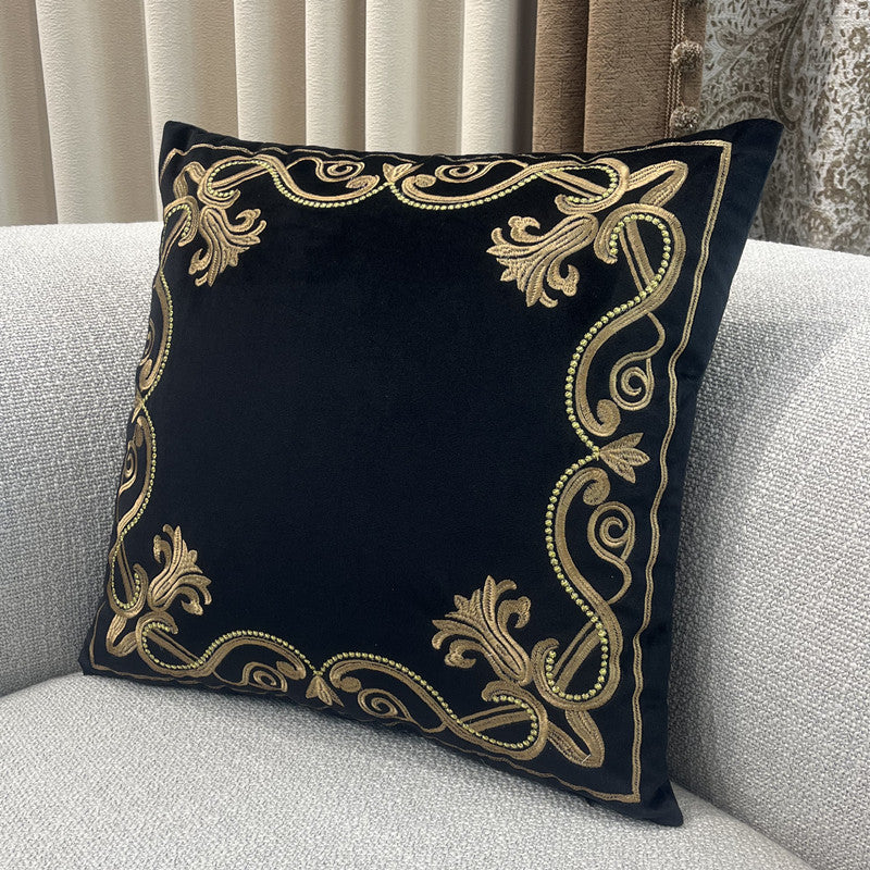 Royal Baroque Embroidered Velvet Pillow Case