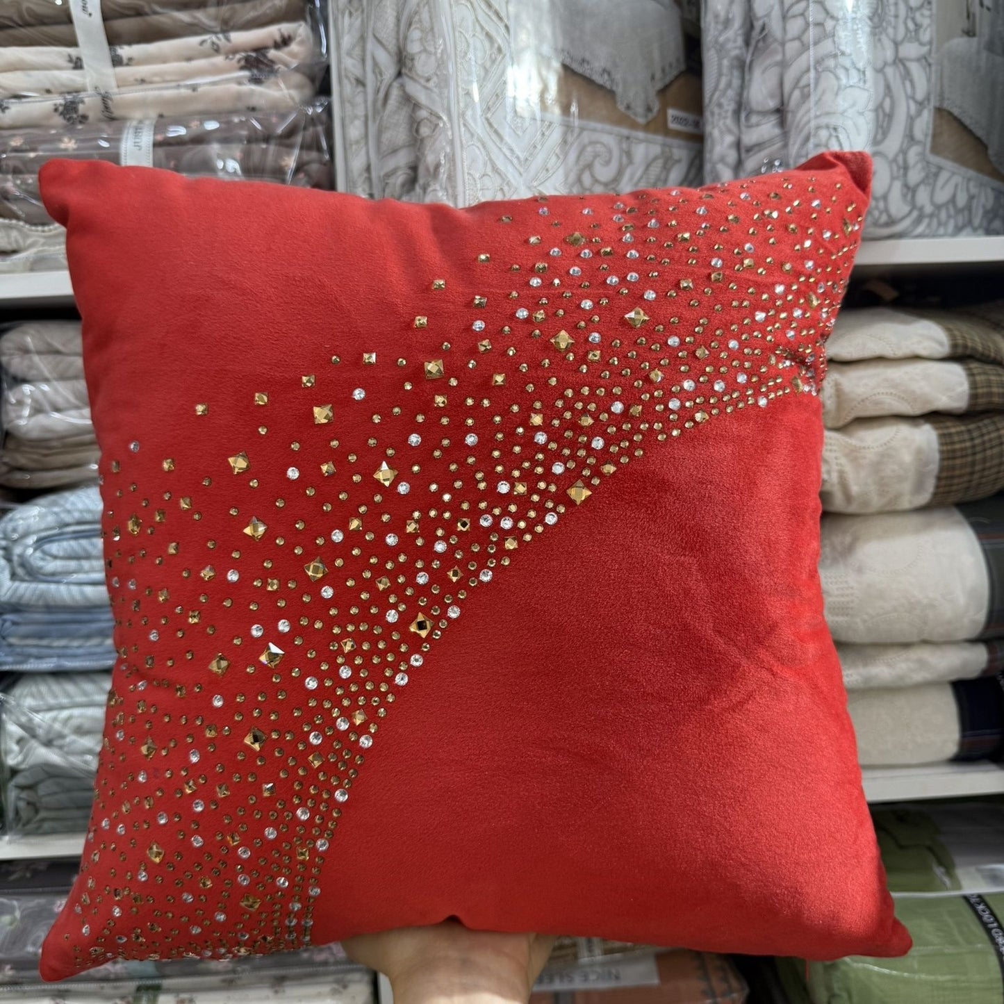 Luxury Crystal Velvet Pillow Case