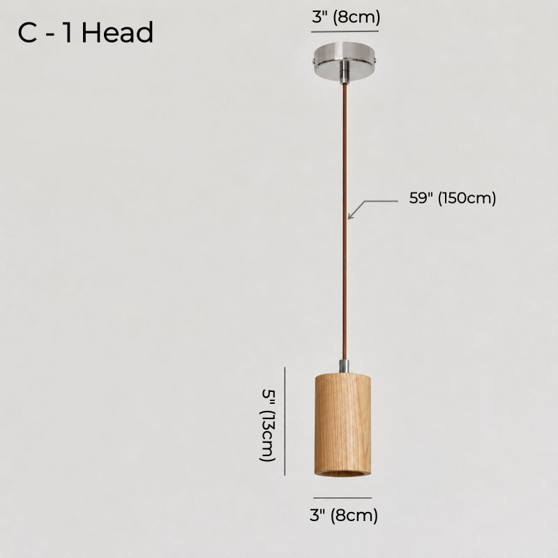 Japanese Minimalist Wood Pendant Light