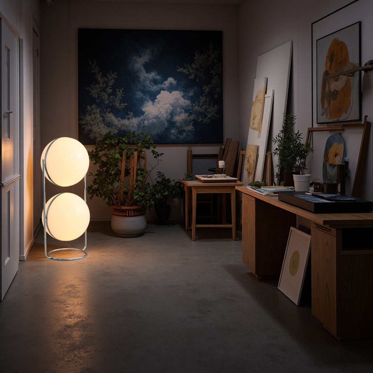 Home Decor Metal Chrome Desk Floor Lamp for Living Room