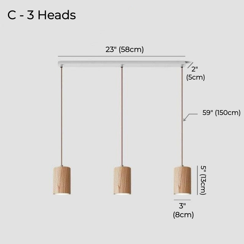 Japanese Minimalist Wood Pendant Light