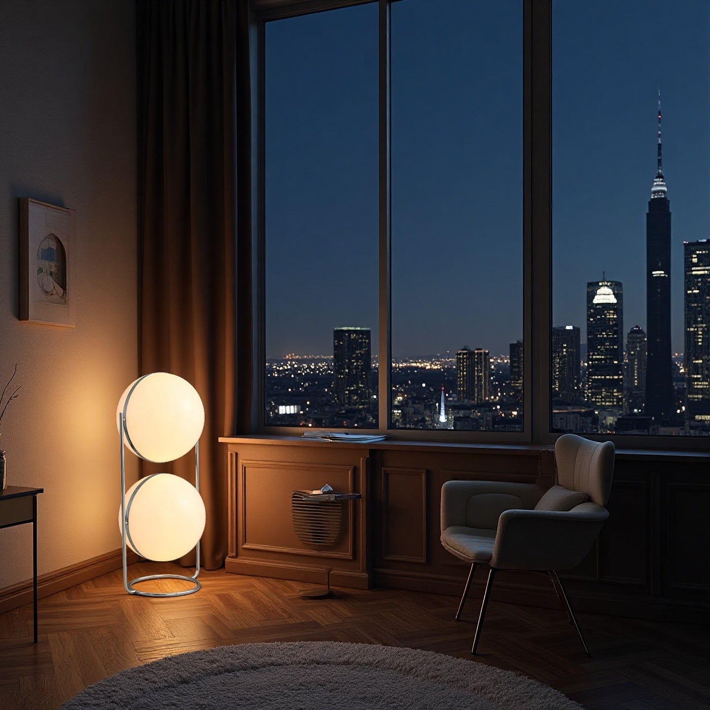 Home Decor Metal Chrome Desk Floor Lamp for Living Room