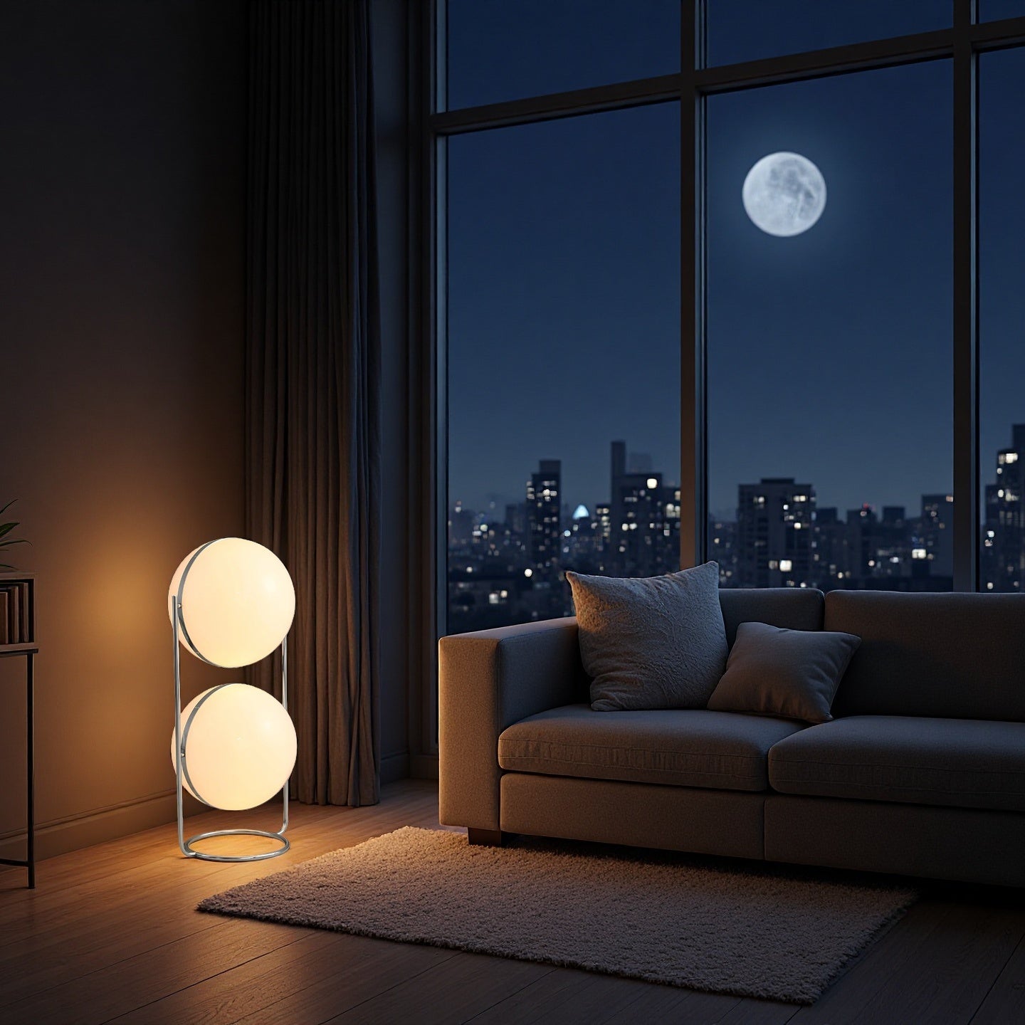 Home Decor Metal Chrome Desk Floor Lamp for Living Room