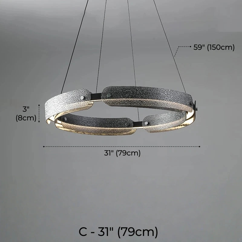 Aureon Ring LED Glass Pendant Light, Dimmable