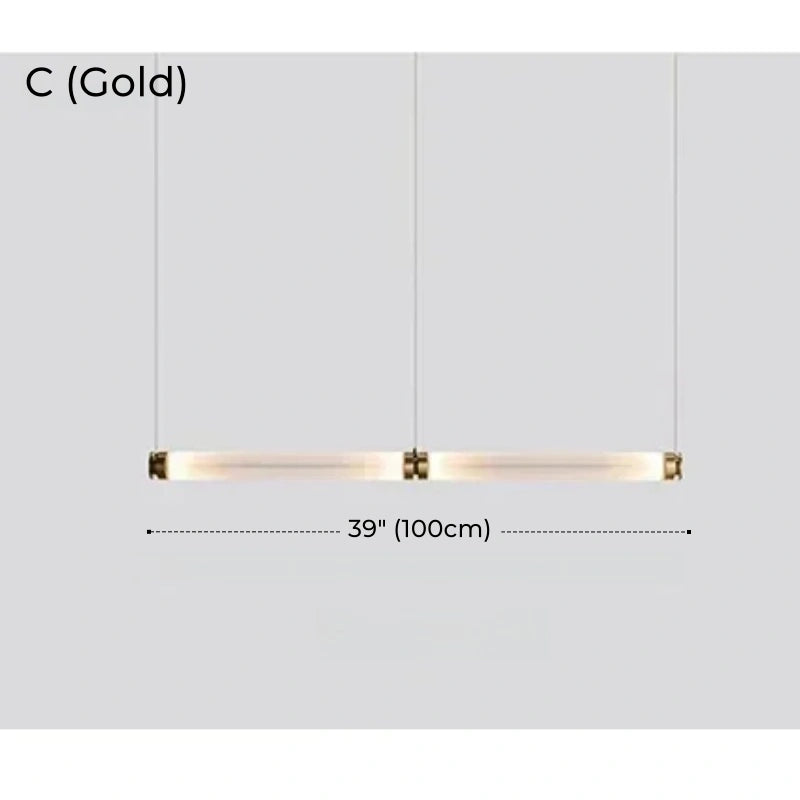 Italian Flute Linear Tube Glass Chandelier