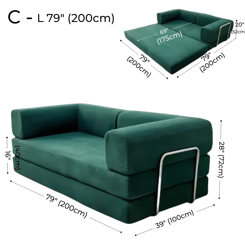 Foldable Corduroy Sofa Bed – Modern Minimalist Living Room Seating for Small Spaces