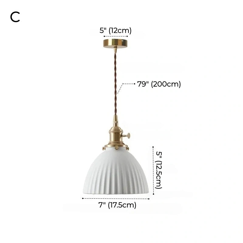 Celestine Floral Scalloped Ceramic Pendant Light