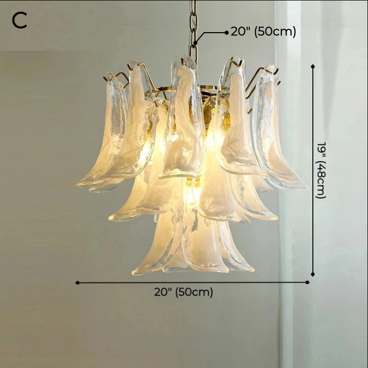 Alessia White Jade Glass Branch Chandelier