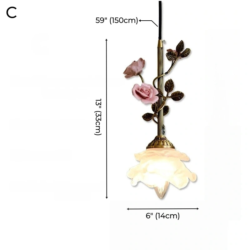 Botanical Floral Glass Pendant Light Collection
