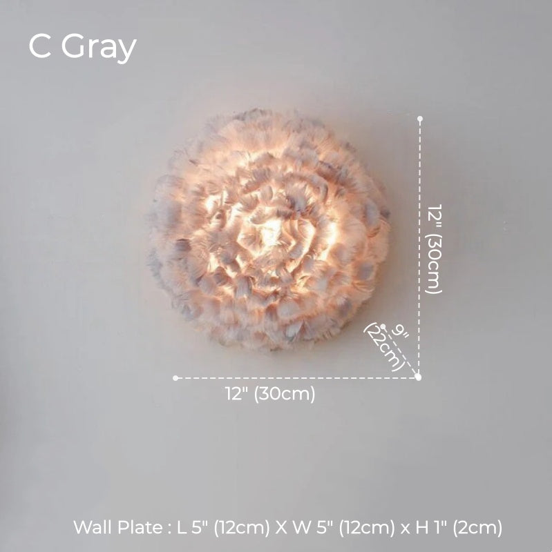 Scandinavian Feather wall light