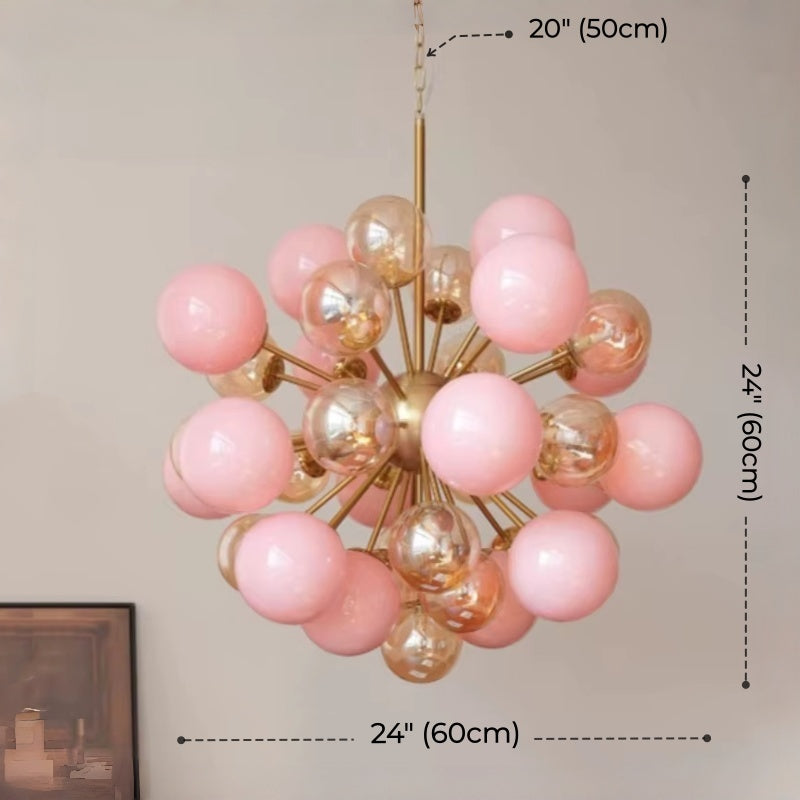 Sweet Bubbles Glass Chandelier, Pink
