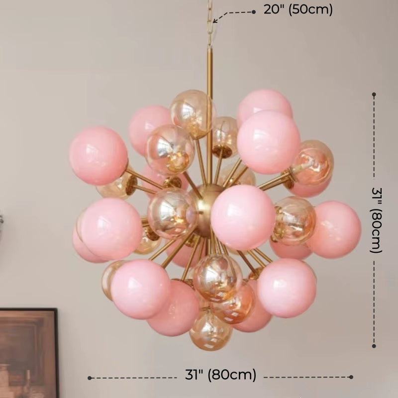 Sweet Bubbles Glass Chandelier, Pink