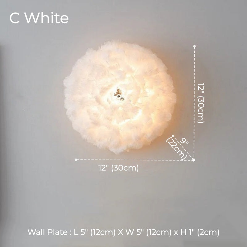 Scandinavian Feather wall light