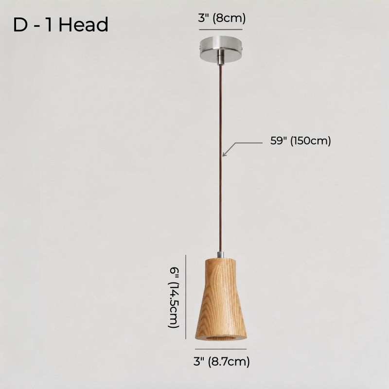 Japanese Minimalist Wood Pendant Light