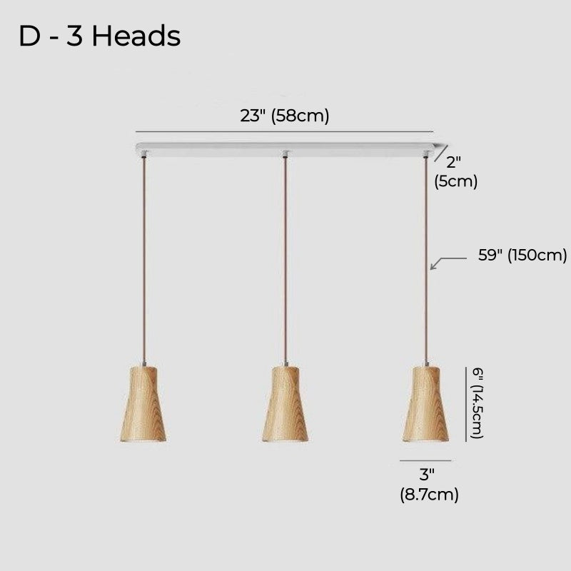 Japanese Minimalist Wood Pendant Light