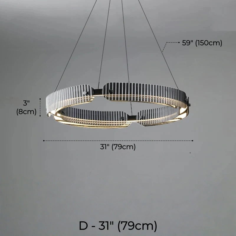 Aureon Ring LED Glass Pendant Light, Dimmable