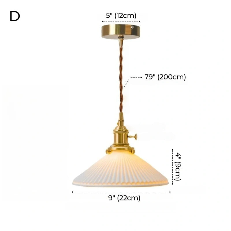 Celestine Floral Scalloped Ceramic Pendant Light