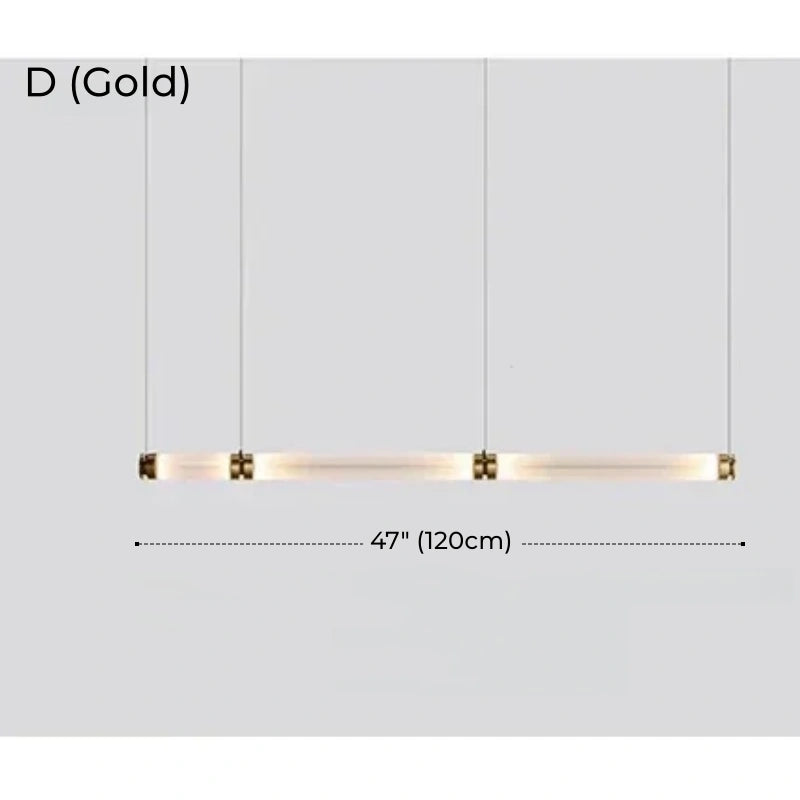 Italian Flute Linear Tube Glass Chandelier