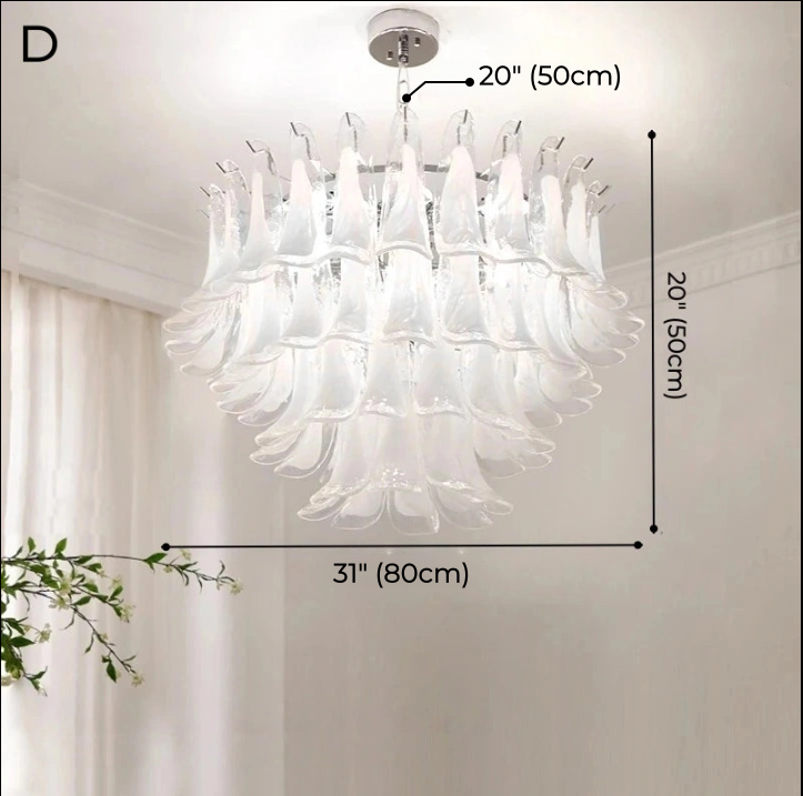 Alessia White Jade Glass Branch Chandelier