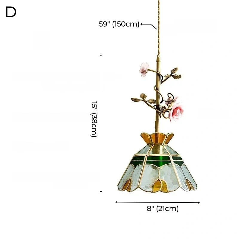 Botanical Floral Glass Pendant Light Collection