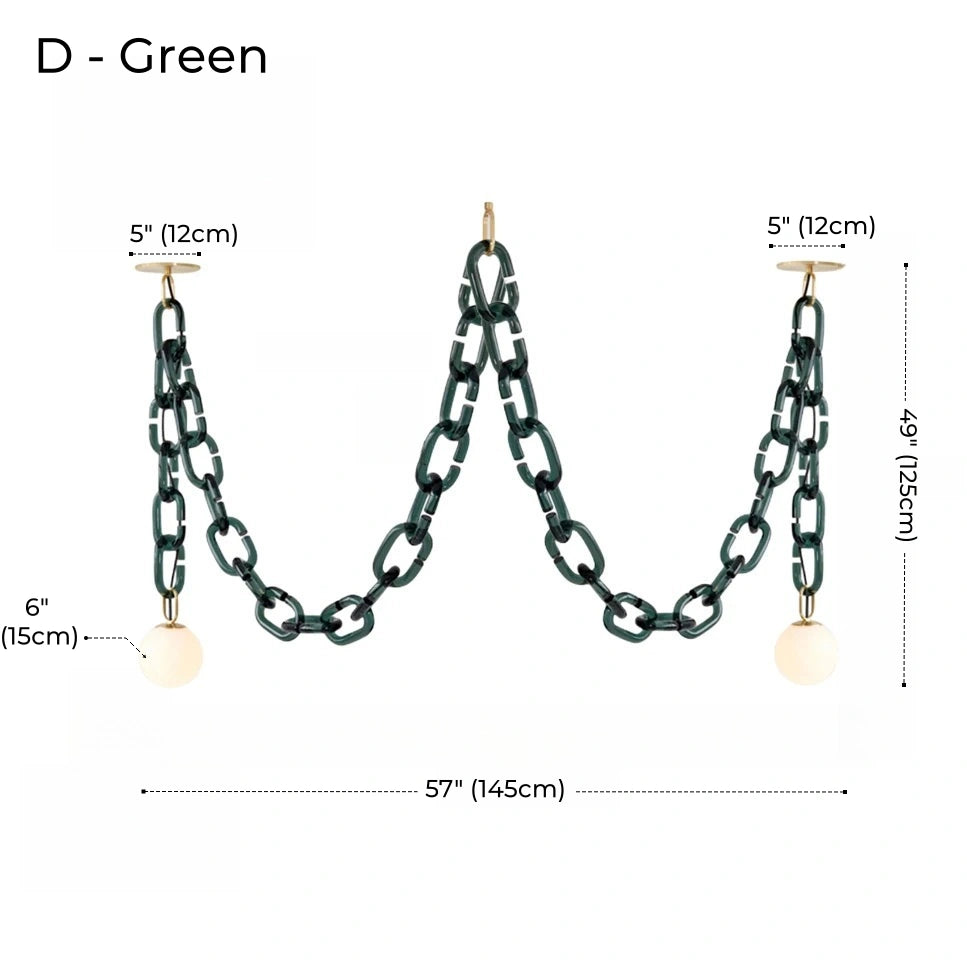 Hanging Chain Pendant Light with Globe