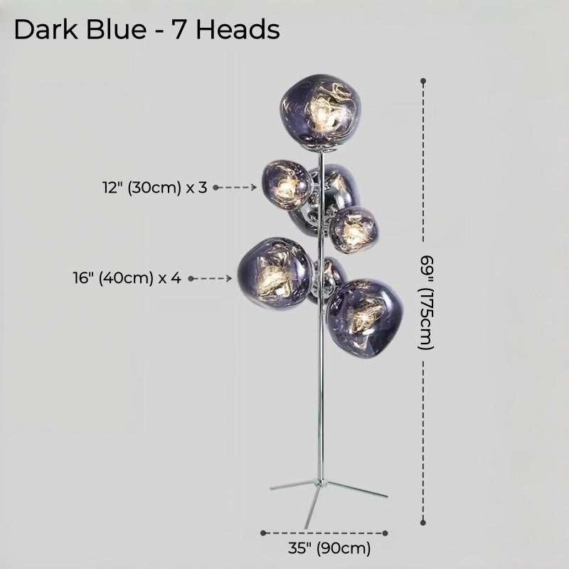 Tambora Lava Floor Lamp with Low-Profile Tripod Base