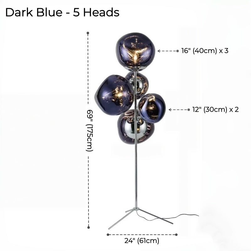 Tambora Lava Floor Lamp with Low-Profile Tripod Base