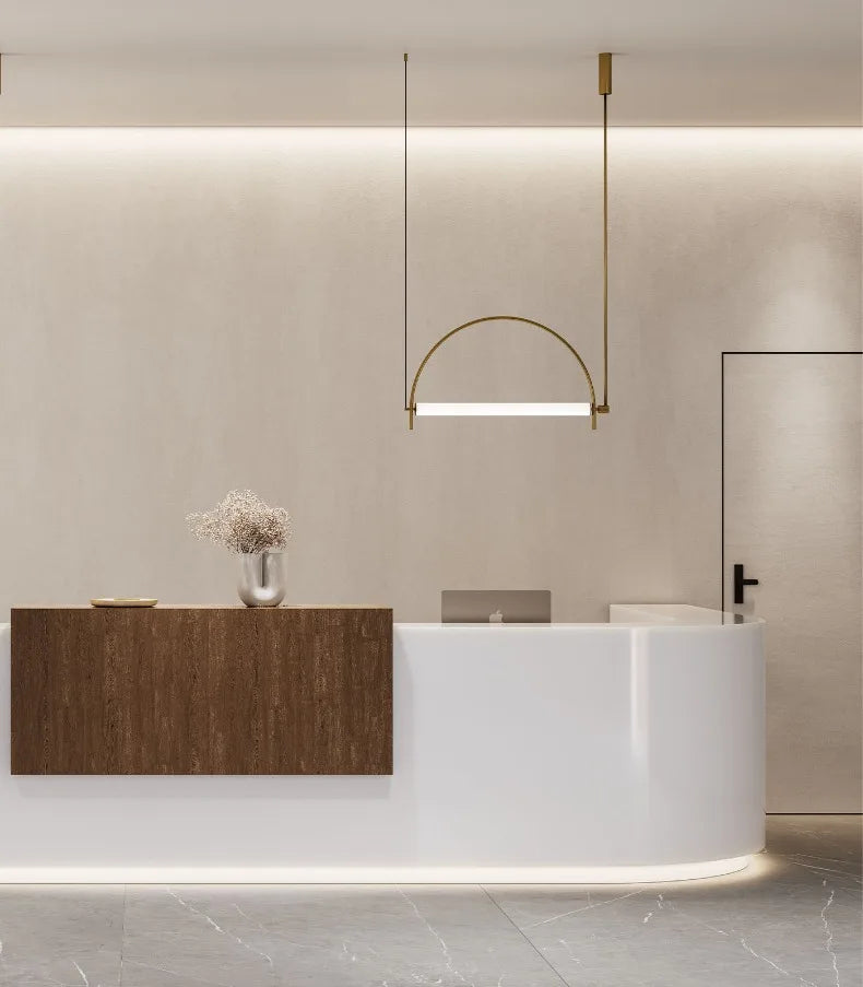 Designer Arched Linear LED Pendant Light, Dimmable
